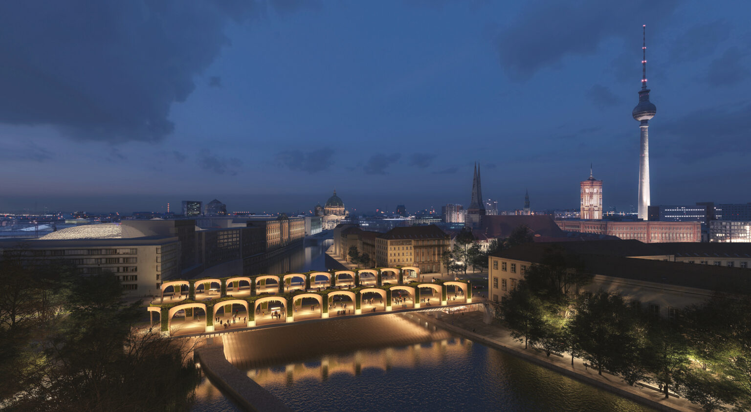 Wettbewerbsbeitrag Neue Mühlendammbrücke Berlin HTA Boeving LAND